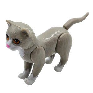 Vintage 1995 Mattel Barbie Veterinarian Pet Doctor Grey Cat Posable Toy Read
